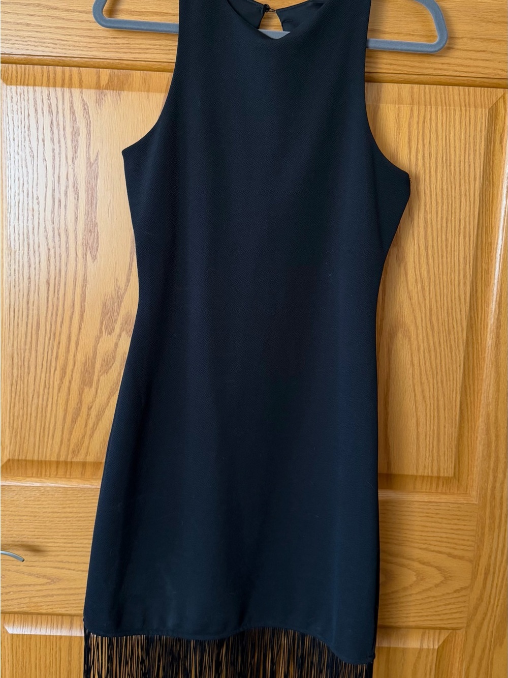 Forever 21 Black Sleeveless Fringe Mini Dress